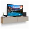 Shally Dogan Mobile Porta Tv Sospeso da Salotto con 2 Cassetti Quercia e Sabbia 135x31.5x25cm