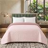 FIBRE EST. 1976 - Trapunta Matrimoniale Primaverile in Microfibra Manopesca Vellutata sulla Pelle, Copriletto Matrimoniale Traspirante e Termoregolatore, Trapuntino Rosa Confetto/Rosa Scuro