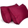 Lirex 2-Pack Federe per Cuscini, Morbido Spazzolato, Federe in Microfibra, Lavabile in Lavatrice, Senza Pieghe, Traspirante (Vino Rosso, 40 cm x 60 cm)
