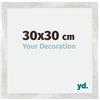 yd. Your Decoration - Cornice 30x30 cm - Cornice Decorativa Parete in Legno con Vetro in acryl - Antiriflesso - Ottima Qualità - Argento Lucido Vintage - Mura