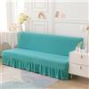SUIOKPO Copri Divano Senza Bracciolo Copridivano Impermeabile Copridivano 3 Posti Elasticizzato con Disegno Gonna Copridivano AntiGraffio Gatto Copridivano Futon,Blu,M