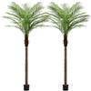 ZEEOZE 240cm Artificial Phoenix Palm Tree Palme Artificiali Alte con 18 Foglie Regolabili Piante Artificiali Phoenix Palm Per Esterni Patio Piscina Ufficio Domestico Soggiorno Giardino (2 Pz, 240cm)