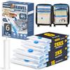 BoxLegend 6 Pezzi Sacchetti sottovuoto per Viaggi per Abiti - Spessi e Impermeabili, Adatti a Valigie e Zaini, con Pompa Manuale, Risparmia Spazio nella Valigia 1*40x60+ 2*40x50+ 2*40x40+ 1*35x50cm