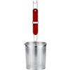 TENTA KITCHEN Contiup In acciaio inox, micro forato, colino, colino, cibo, setaccio ragno, cestino per nocciole con manico in legno massello, cestino per trucioli profondi, utensile da cucina 39 OZ.