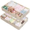 ORLISA Malm Organizzatore per Malm Comò Cassettiera Organizzatore per Vestiti Pieghevole e Lavabile Flessibile Combinabile Armadio Organizzatore per Armadio o Cassettiera 14 Pezzi, Beige