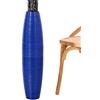Leewadee Vaso da Terra Grande Alto 65 cm - Vaso Blu Legno di Mango Fatto a Mano da Interno Erbe della Pampa