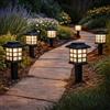 Garden Mile Set di 6 lanterne a energia solare, colore bianco brillante, luci solari da giardino, impermeabili, set di luci per vialetti e vialetti, decorazioni per esterni per aiuole e fioriere