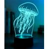 BIRBANN Lampada Medusa 3D Illusione Ottica, Luce Notturna 7 Colori Touch, Lampada da Comodino per Cameretta, Crea Ambiente Rilassante per il Sonno, Decorazione per Bambini, Regalo di Compleanno