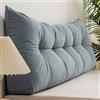 Generico Cuscino schienale letto singolo matrimoniale, cuscino per testiera a cuneo triangolare, velluto a coste di alta qualità cuscini per lettura, supporto lombare, fodera Rimovibile(120x40x12cm,Blue)