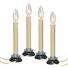 Goothy - Lampada a candela elettrica da 17 cm, con attacco elettrico a candela, con base in ferro nero, 7 W, C26, candelieri da 7 cm, con interruttore on/off, colore: avorio, confezione da 4