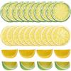 Rainway Set di 30 pezzi di decorazione al limone, fette di limone artificiali con fette e cubi gialli e verdi, decorazione al limone, per tavolo, vaso da cucina, per fai da te, fotografia, oggetti di scena