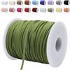 LEREATI Cordino Cuoio 3mm x 45m Corda in Finta Pelle Cordone Piatto in Finta, Cordoncino Cuoio per Artigianato, Collana, Braccialetto, Acchiappasogni, Fai da Te, Confezioni Regalo (Verde Oliva)