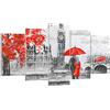 ARTTOR Quadri Moderni Soggiorno Londra l'architettura il Big Ben Quadro su Tela 160x85cm Stampe da Parete Camera da Letto 5 pezzi Wall Art Canvas Grandi Decorazione Murale Grafica Immagini EA160x85-3153