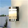 Licht-Erlebnisse Easylight Lampada da parete per esterni in acciaio inox in argento IP44 ingresso balcone L:14 cm E27 Moderno Senza tempo elegante luce esterna giardino OSLO