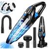 LanBlu Aspirapolvere Auto Potente con Stazione di Ricarica & LED, 25000 Pa Aspirapolvere Portatile da con Filtro Lavabile, Bagnato e Asciutto Mini Aspirapolvere Senza Fili Auto per Casa Cucina Animali