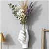 XMGZQ Vaso da parete, decorazione artistica vintage, scultura a mano a grandezza naturale con vaso in vetro, statua artistica da parete unica per interni o esterni, decorazione stravagante e stravagante in