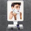 JADAZROR Specchio da Doccia Riscaldato Antiappannamento per Rasatura, Specchio da Doccia con 3 Luci Colorate, Specchio da Barba per Doccia Grande a Parete 24x18 cm con Porta Rasoio (Bianco)