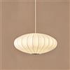 IOEDHW Lampadario sospensione in seta bianca da 50 cm lampadario in tessuto per sala pranzo lampada sospensione moderna per isola cucina lampada soffitto in stile boho rustico con luce calda soffusa