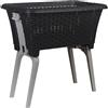 URBNLIVING Grande cesto portabiancheria pieghevole con gambe pieghevoli, in plastica riciclata resistente, altezza ergonomica, salvaspazio e impilabile, per vestiti, antracite