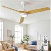Ateroll Ventilatore da Soffitto Ø132cm Luci e Telecomando Silenzioso 3 Pale in ABS, Motore DC Plafoniera Led Dimmerabile 6 Velocità Timer Ventilatore Soffitto Moderno per Letto/Soggiorno/Studio/Patio