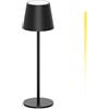 K-Bright lampada da tavolo ricaricabile in alluminio | 240LM | Dimmerabile 3000K/4000K/6000K Lampada da scrivania senza fili | interni/esterni Lampada da tavolo con USB (Nero)