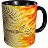 RFSHOP Tazza da caffè in ceramica rossa con fenice uccello volante, 325 ml, tazza da tè per ufficio e cucina di casa