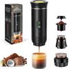 NICEWAT Macchina per caffè espresso portatile, 3 in 1 12 V, macchina per caffè espresso da 20 bar, mini macchina da caffè per capsule e caffè macinato, campeggio, display a LED