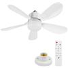 Generic Ventilatore da soffitto con luce e telecomando | 52/42cm Ventilatore con lampadina LED dimmerabile e temporizzata | Ventilatori a soffitto con luci silenzioso | Lampada attacco a vite E27
