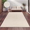 Paco Home Tappeto Cucina Da Esterno Salotto Moderno Balcone Terrazo Motivo Scandinavo Motivo Boho Monocolore Crema, Dimensione:160x220 cm, Colore:Crema 9