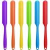 Bremorou 6 spatole in silicone per barattoli, 6 colori, piccole spatole in silicone resistenti al calore, per torte, crema e burro, con manico lungo, antiaderenti, da cucina, cucina, cucina, mestiere