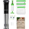 KitchenBrothers Termosubacqueo sottovuoto, cottura a bassa temperatura, fornello sottovuoto, termosubacqueo, riscaldatore d'acqua da 0 a 95 ℃, regolabile da 0,2 ℃, 1200 W (Nero con accessori)