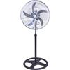 ClaShop Ventilatore a Piantana 50 cm con 5 Pale in Alluminio Potente 65W, Struttura in Acciaio e ABS, 3 Velocità, Altezza Regolabile 125 cm, Ideale per Casa, Ufficio e Salone, Colore Nero