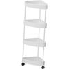 Baoblaze Scaffale ad angolo pavimento in piedi per scaffali rotanti multiuso grande capacità per l'organizzatore della doccia in cucina del bagno, Bianco a 4 Livelli