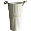 HEIBTENY Vaso da fiori in ferro vintage, realizzato a mano, in stile nordico, per casa e giardino, bianco retrò, antiruggine, adatto per scrivania, pavimento, per interni moderni e alberghieri (35 cm)
