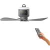 XOQUAI Ventilatore da soffitto con telecomando, ventilatore da campeggio, piccolo ventilatore da soffitto, ricaricabile, potenza di 9 W, batteria da 12000 mAh, 4 velocità regolabili e funzione di