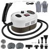 VeftBltrem Pulitore a vapore manuale, 2500 W, 4,5 bar, alta pressione, tempo di riscaldamento 15 s, serbatoio da 1250 ml, 14 accessori, tubo da 2 m, pulitore a vapore portatile per cucina, auto, pavimenti