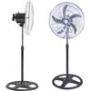 Generico Ventilatore a Piantana Potente in Metallo, 65W, 5 Pale, Diametro 50 cm Altezza