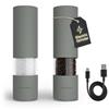 LARS NYSØM Macina Sale e Pepe Elettrica | Set di Macinapepe Automatici in Acciaio Inox con Macinino in Ceramica Regolabile | Set Macinaspezie Ricaricabili USB con Luce LED (Ash Gray)