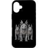 Cool 3 Hip Hop Trio Street Gold Chain Fu Custodia per iPhone 16 Plus Stegosaurus Dinosaur Rap Old School Retro Streetwear anni '80 e '90