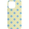 Vintage Polka Dot Pattern Big Dots Custodia per iPhone 14 Pro Max Giallo Burro Blu Polka Dot Estetica Carino Grandi Pois