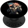 American Sasquatch Freedom Parade Tee Co Occhiali da sole Patriotic Bigfoot Holding USA Flag Rock Hand PopSockets PopGrip Adesivo