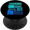Lustiger Geburtstagsspruch zum 22. Gebur 22° compleanno leggendario da luglio 2004 vintage retrò PopSockets PopGrip Adesivo