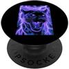 Airbrush Revival Co. Aerografo anni '90 Pantera Nero Retro Fulmine Disegno Gatto Selvaggio PopSockets PopGrip Adesivo