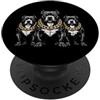 Cool 3 Hip Hop Trio Street Gold Chain Fu Pitbull Pittie Rap Old School Retro Streetwear anni '80 '90 Tre PopSockets PopGrip Adesivo