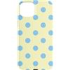 Vintage Polka Dot Pattern Big Dots Custodia per iPhone 15 Plus Giallo Burro Blu Polka Dot Estetica Carino Grandi Pois
