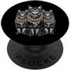 Cool 3 Hip Hop Trio Street Gold Chain Fu Maine Coon Cat Rap Old School Retro Streetwear anni '80 '90 Tre PopSockets PopGrip Adesivo