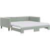 vidaXL Divano letto estraibile con materasso Grigio chiaro 100x200 cm Velluto