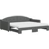 vidaXL Divano letto estraibile con materasso Grigio scuro 90x200 cm Tessuto