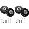 QUARKZMAN Set di 2 Ruote di Ricambio per Bagagli 45 x 18 mm/1.8 x 0.7 Ruote Girevoli in Gomma con Cuscinetto Kit di Riparazione per Valigia Inline Outdoor Skate, Nero