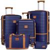 Joyway Valigia da viaggio in ABS a guscio duro Trolley espandibile con serratura TSA e 4 ruote Il set di bagagli a mano include 1 borsa da viaggio e 1 borsa per la toilette Verde